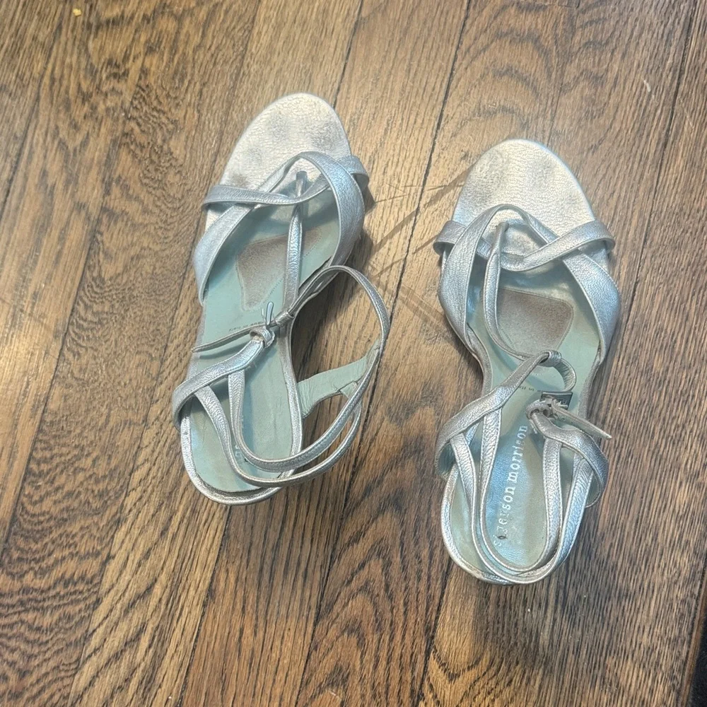 Elegant Silver Strappy Sandals - Picture 5 of 5